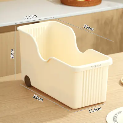 Kunststoff-Küchenlagerbox mit Rädern, japanischer Stil - 8