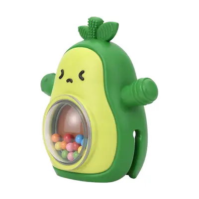 Yeni Model Avokado Çıngıraklı Diş Kaşıyıcı Dişe Duyarlı Gıda Sınıfı Bebek Silikon Diş Çıkartma Çubuğu Bebek Koruyucu Eldiven Çiğneme Oyuncağı - 6