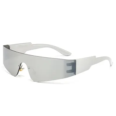 Punk-Sportsonnenbrille, einteiliges rahmenloses Design - 7