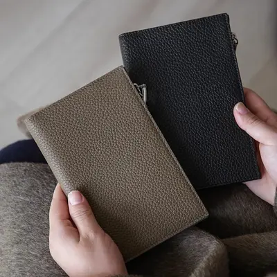 Deri görünümlü pasaport cüzdanı ultra ince unisex