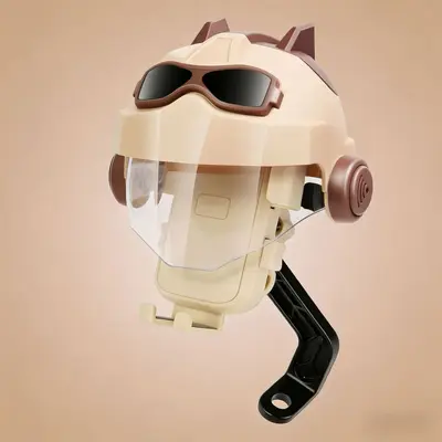 Motorcycle and Electric Scooter Helmet Phone Holder with Sun and Rain Shield - 4