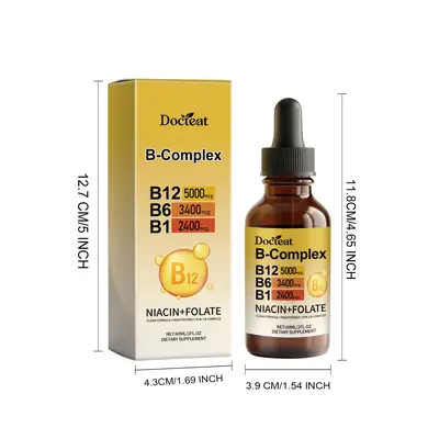 DOCTEAT Vitamin B Complex Supplement Drops for Adults - 5