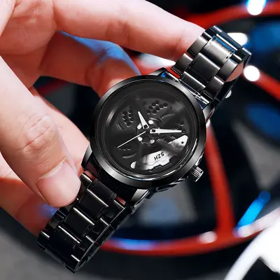 Men's quartz watch, waterproof, automatic movement, wheel design