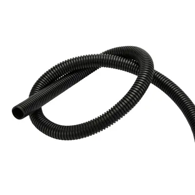 PVC Black Flame-Retardant Corrugated Hose 16-75, Openable Cable Conduit - 6
