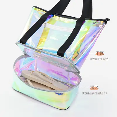 Bunte Strandtasche, wasserdichte Schwimm-Aufbewahrungstasche - 5