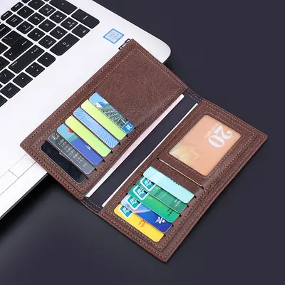 Men's Long Wallet Oil Wax Leather Retro Gift - 3