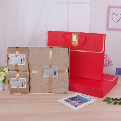 Korallenvlies-Handtuch-Set dreiteilig Geschenkbox - 11