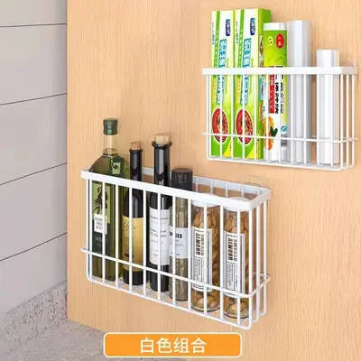 Small Quick-Release Plastic Storage Shelf, No-Drill Magnetic Storage Rack, Essential for Rental Apartments, Storage Shelf for Refrigerator Sides - 12