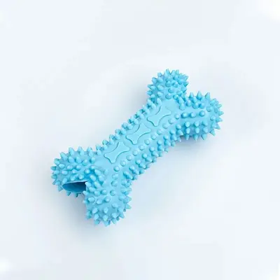 TPR Hollow Spiked Bone Dog Toy, Durable Teeth Cleaning Chew Stick - 6