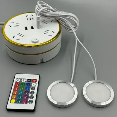 USB One-Two 5V RGB пульт дистанционного управления круглый ультратонкий светильник RV 8 мм круглый светильник для трансграничной торговли специальный светодиодный светильник для гардеробной и витрины шкафа