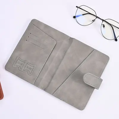 Leather Passport Holder, Multi-Card, PU Thickened - 4