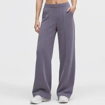 Kadın Yüksek Bel Geniş Paça Yoga Pantolonu, Lyocell Modal, Büzgülü - 8