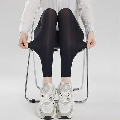 Damen ultradünne Leggings hohe Taille Eisseide Sonnenschutz - 9