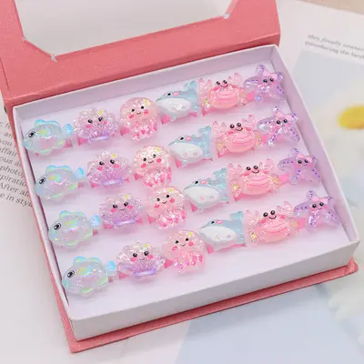 Children's Princess Rings Set for Girls, 24 Pieces in Box - 8