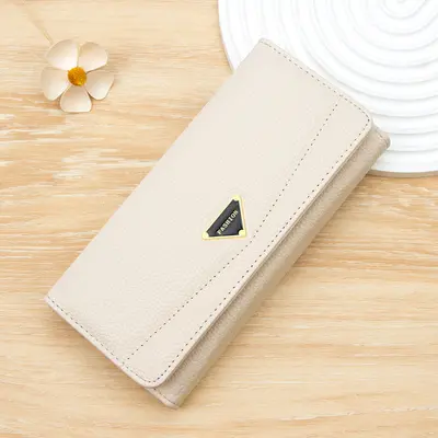 Women's Long Wallet, Lychee Pattern, Bi-Fold, Large Capacity with Coin Pocket - 11