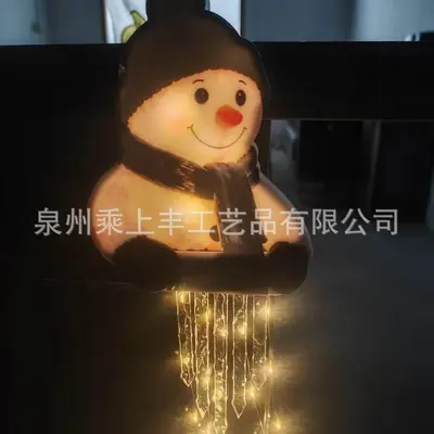 Winter Glow Snowman Icicle Light Decoration, Warm Light