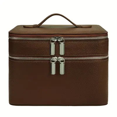 Double-Layer Portable Professional Makeup Bag with Multiple Compartments - 12