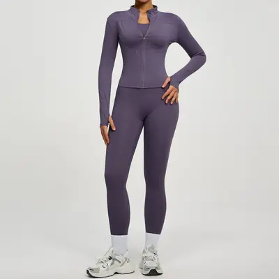 High-Waist Hip-Lifting Running Yoga Set, 2-Piece, Women - 6