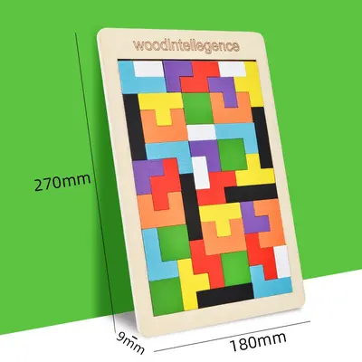 Ahşap Manyetik Tetris Yapı Taşları, Çocuklar İçin Eğitici 3D Bulmaca - 12