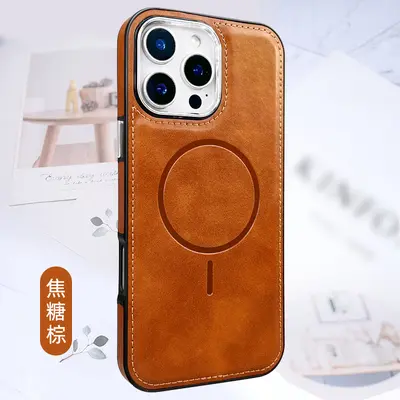iPhone 16 için deri kılıf, Apple 15 Pro manyetik telefon kılıfı uyumlu - 10