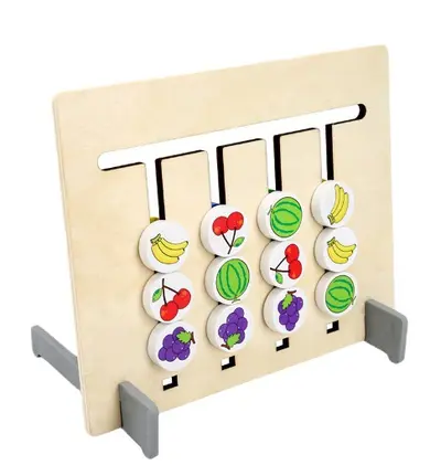 Wooden Four-Color Logic and Concentration Educational Toy - 8
