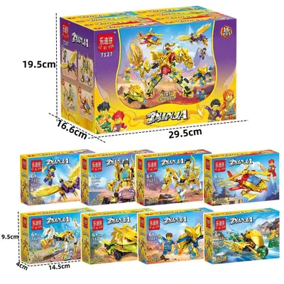 Ninja Small Particle Building Blocks Compatible Assembly 8-in-1 Small Box Building Toy Gift for Boys Children Educational Toy