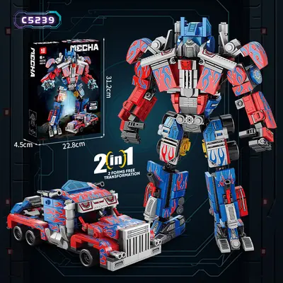 Lego-Compatible Optimus Prime Transforming Robot Building Set - 9