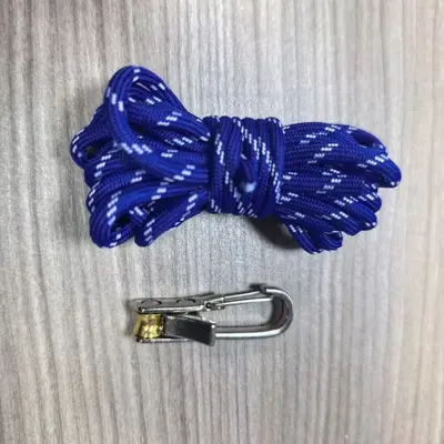 Zinc Alloy Tent Rope Self-Locking Adjuster Buckle with Guy Line Hook - 7