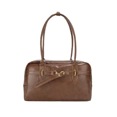 Retro Large-Capacity Underarm Bag, Single Shoulder, Boston Style - 5