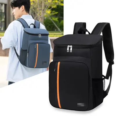 Großer Rucksack mit Isolierfunktion, Aluminium-Außenseite, Liefertasche für Takeaway, tragbar für Outdoor und Picknick - 2