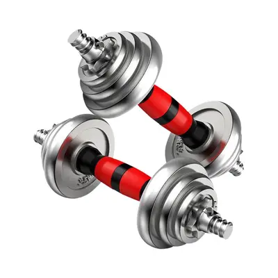 Pure steel electroplated dumbbell set, solid weight, adjustable