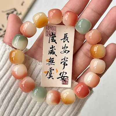 High-quality natural bodhi root bracelets for men and women, Bodhi seed Yuanshan Dai retro style hand-wrapped soft beaded bracelets - 13