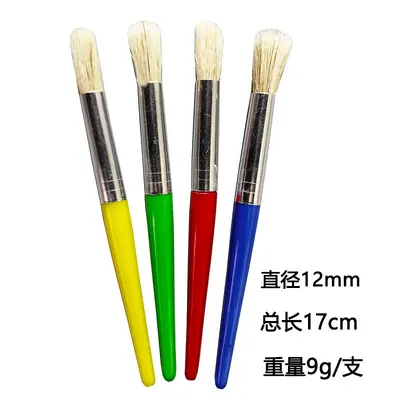 10-piece pig bristle brush set with plastic handles for art and drawing - 9