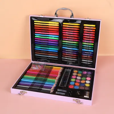 128-teiliges Kinder-Malset mit Aquarellstiften und Kunstzubehör