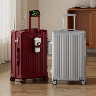20-Zoll Kabinengröße Koffer, Hochzeitskoffer, Rollkoffer, 28-Zoll großvolumiger Reisekoffer, Zahlenschloss, universelle Räder, Mutter-Kind-Kofferset. - 5