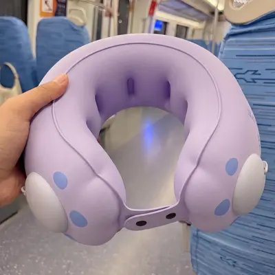 Inflatable U-shaped neck pillow, foldable and portable - 5