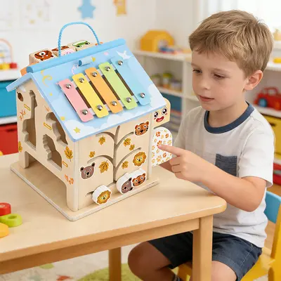 Montessori busy book house - multifunctional game