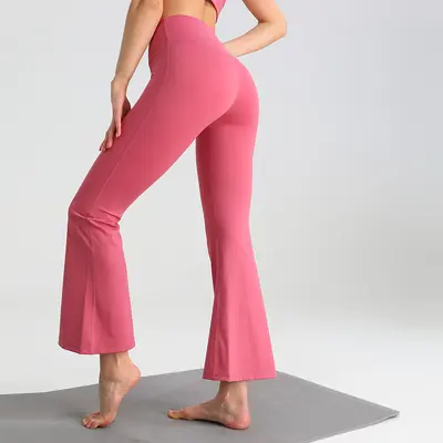 Yoga flare pantolon kadın, yüksek bel, inceltici, yumuşak - 9
