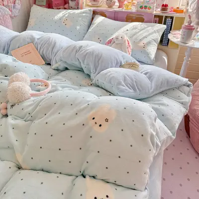 Grade A Milk Velvet Thickened Four-Piece Bedding Set - 7