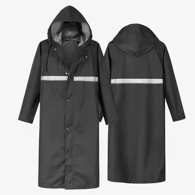 Long waterproof raincoat thickened fabric - 8