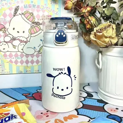 316 paslanmaz çelik termos bardak, pipetli, 500 ml kedi pençesi tasarım - 9