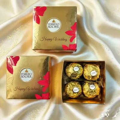 Ferrero 2-Piece Gift Box, Gold Wedding Candy Box