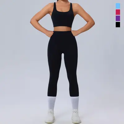 Plus Size Women's Yoga Set, High Stretch, Breathable - 3