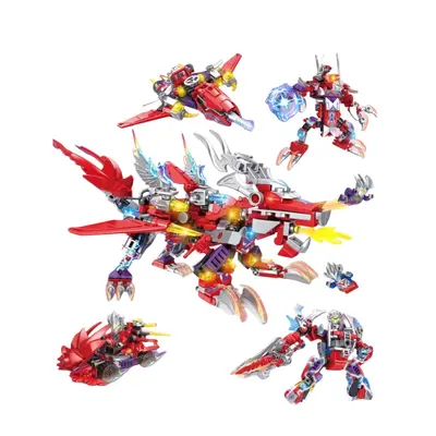Mecha Model Building Blocks, Small Particle Set for Boys, 4-in-1 - 6
