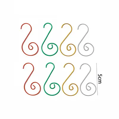 Christmas Hooks, Colorful S-Hooks and Metal Flower Hooks - 8
