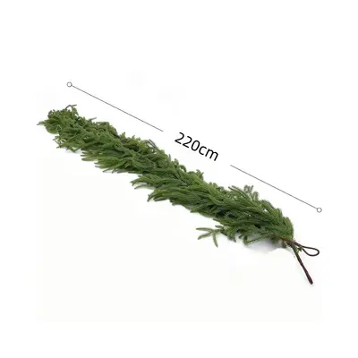 Künstlicher Rattan-Weihnachtskranz grün aus PVC 2,7 m - 10