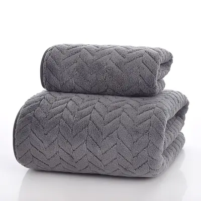 Grenzenüberschreitendes Temu Weizenähren Handtuch Korallenfleece Badetuch saugfähig nicht haarend großes Badetuch Set mit Einfassung Handtuch-Set Großhandel