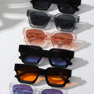 6-Pack Square Sunglasses Set for Men and Women with UV Protection - 3