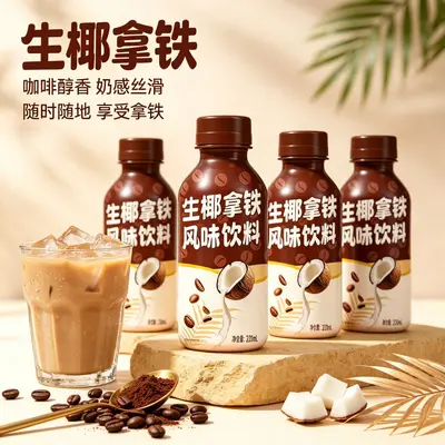 Kokos-Latte-Kaffee, aromatisch, tragbare Flasche für Studenten - 2