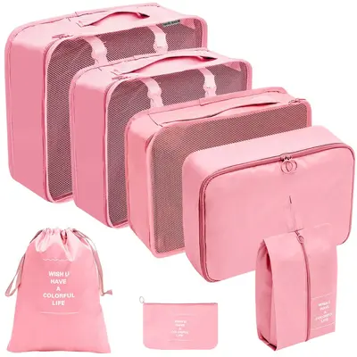 Reise-Aufbewahrungstasche-Set, 11-teiliges Set für Geschäftsreisen, Kleidungs-Kompressionsbeutel mit Kordelzug, faltbare Netz-Aufbewahrungstaschen für Make-up und Toilettenartikel. - 10